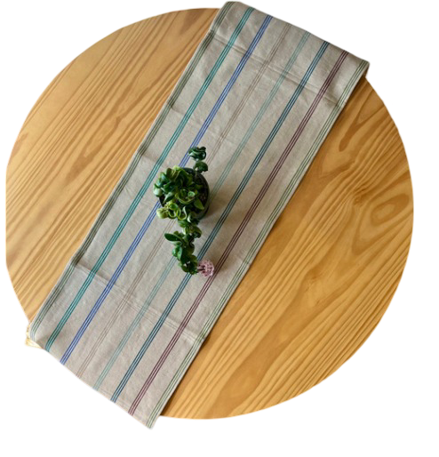 Sage Stripe Table Runner