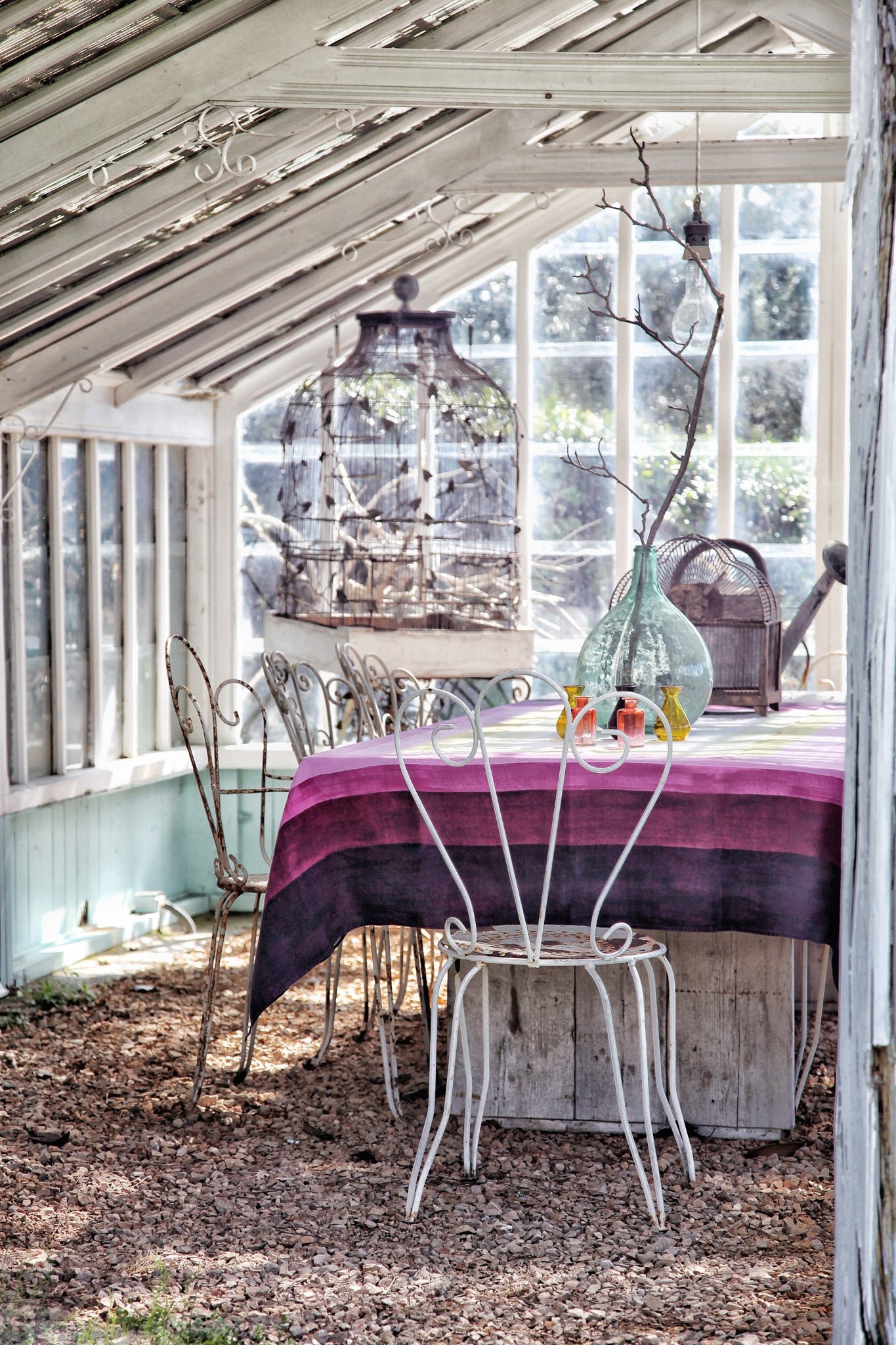 Shades of Pink Linen Tablecloth
