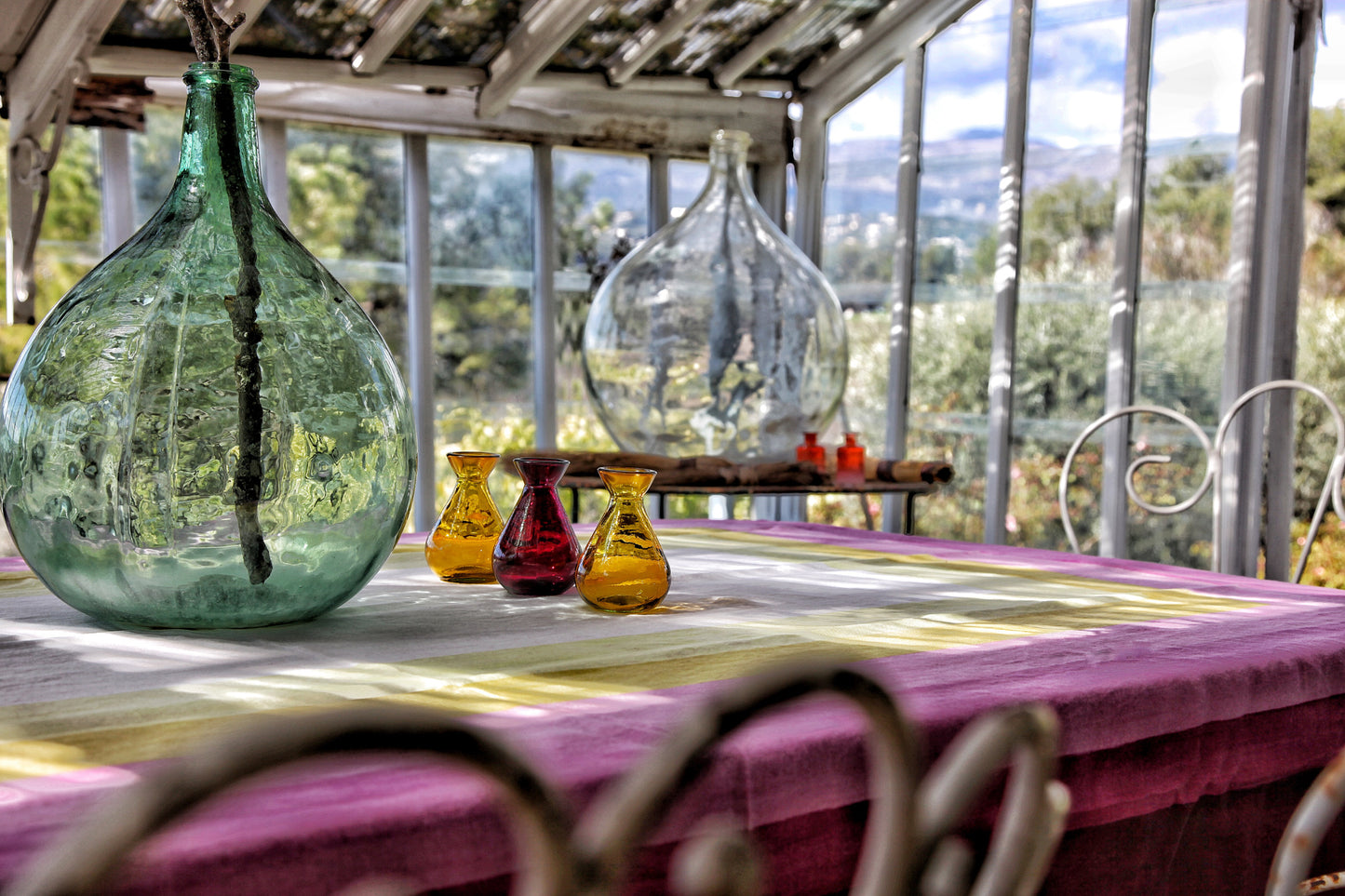 Shades of Pink Linen Tablecloth