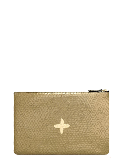 Shimmer Leather Pouch - Medium