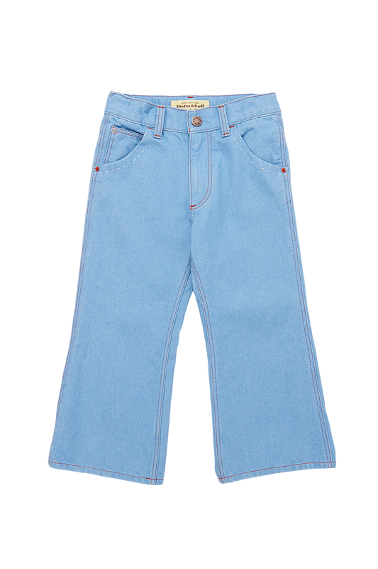 Slim Flared Jeans - Baby Blue