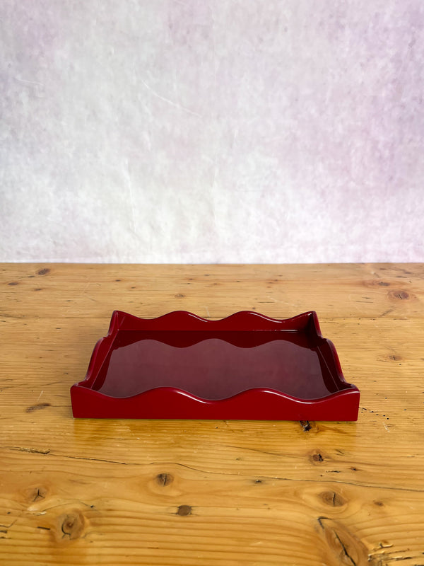 Rita Konig Belles Rives Lacquer Tray - Bordeaux Red