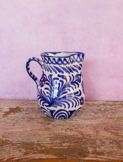 Small Hand Painted Pitcher - Blue
