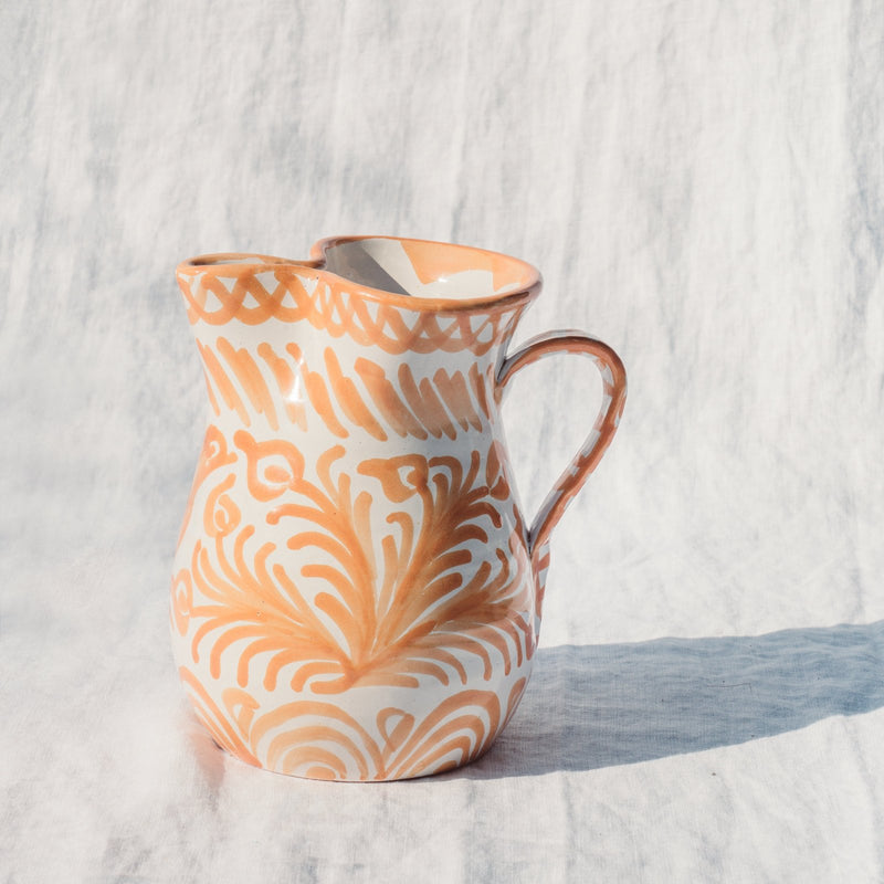 Small Hand Painted Pitcher - Peach