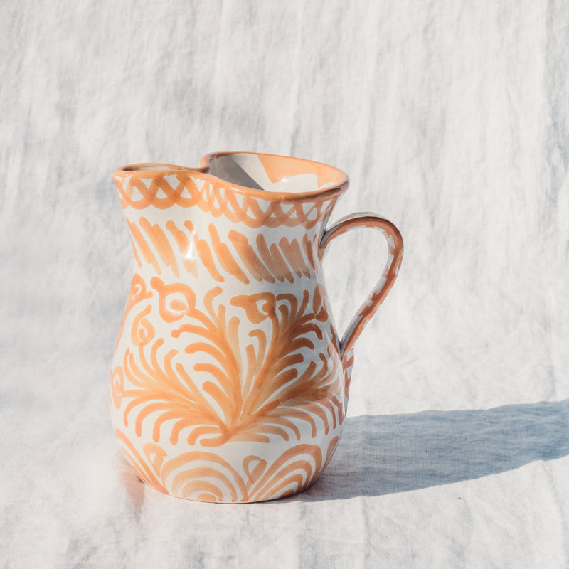 Small Hand Painted Pitcher - Peach