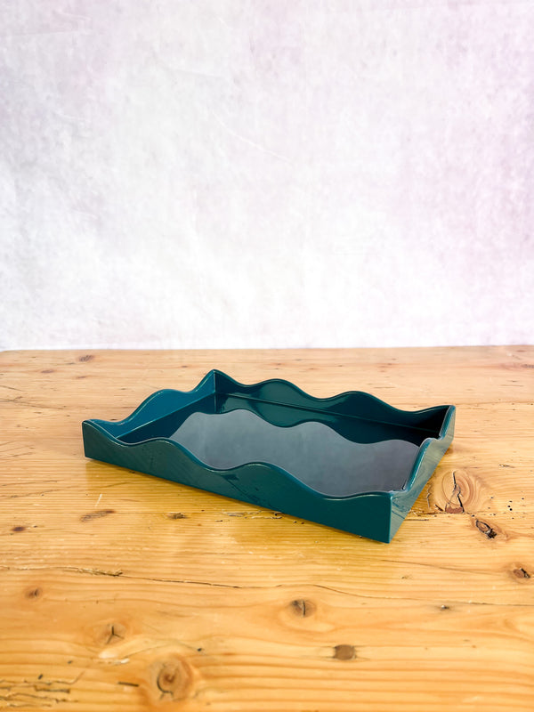 Rita Konig Belles Rives Lacquer Tray - Marine Blue