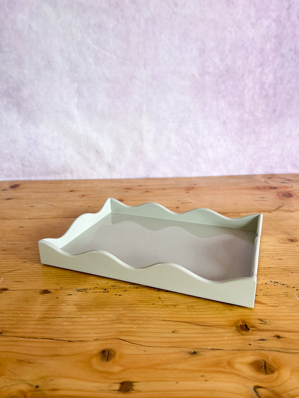 Rita Konig Belles Rives Lacquer Tray - Pale Grey