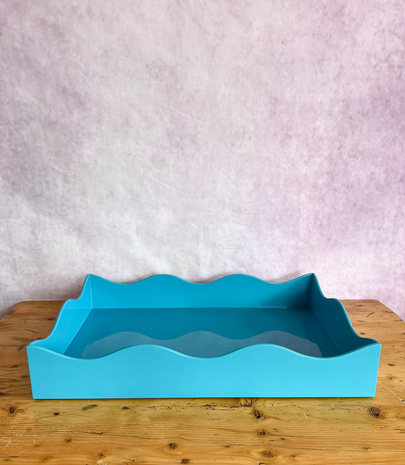 Rita Konig Belles Rives Lacquer Tray - Splash Blue