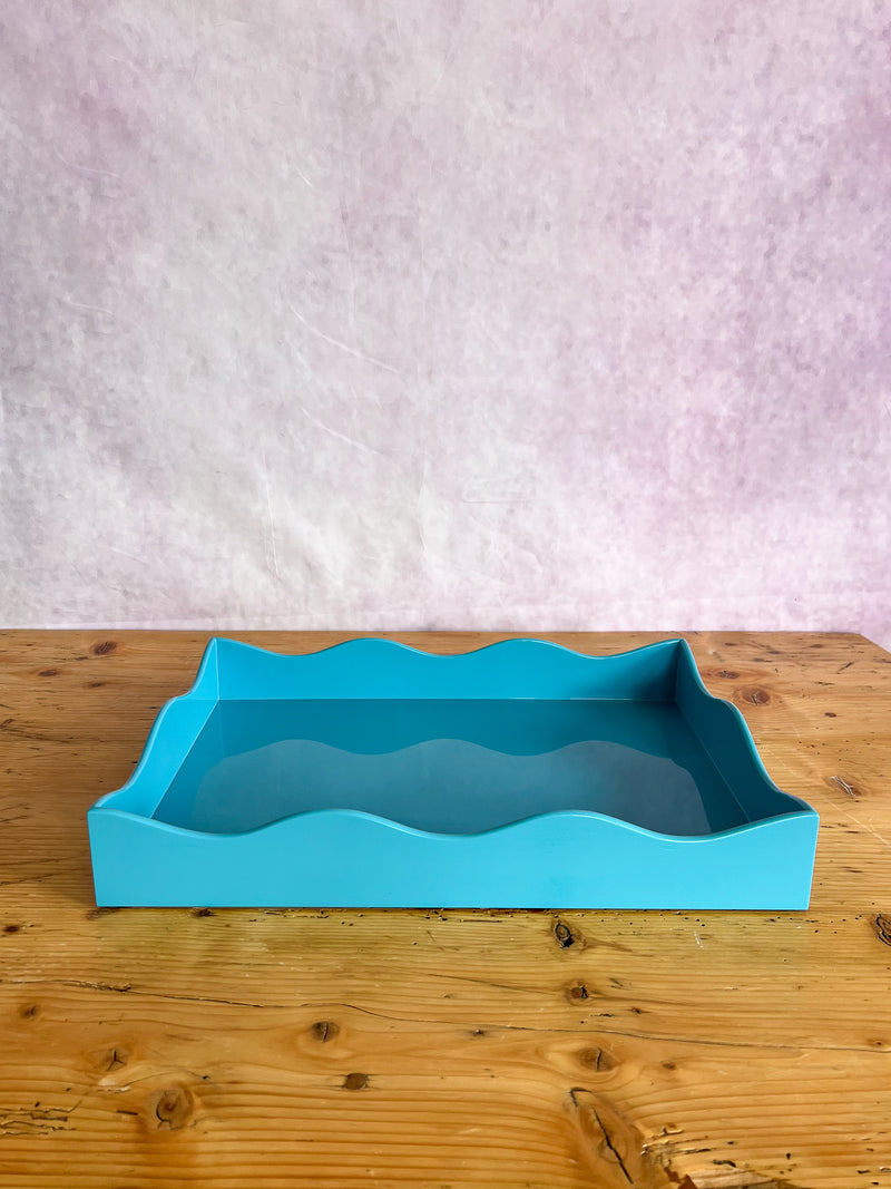 Rita Konig Belles Rives Lacquer Tray - Splash Blue