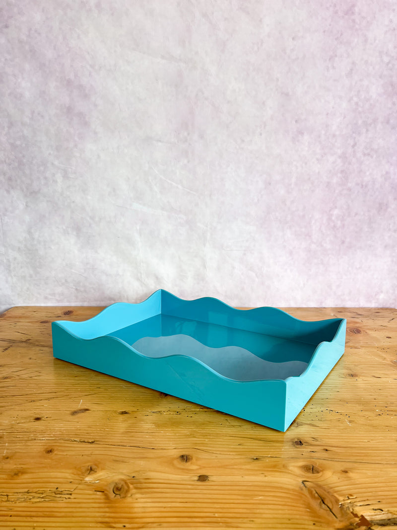 Rita Konig Belles Rives Lacquer Tray - Splash Blue