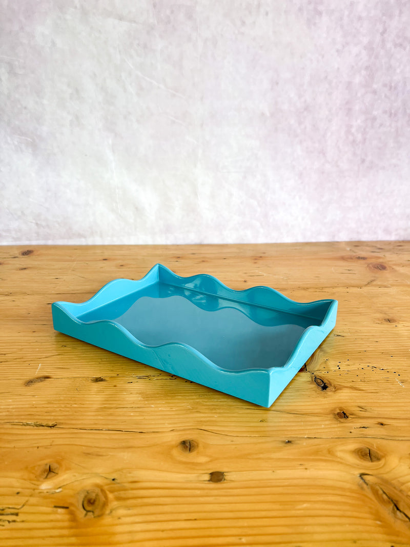 Rita Konig Belles Rives Lacquer Tray - Splash Blue