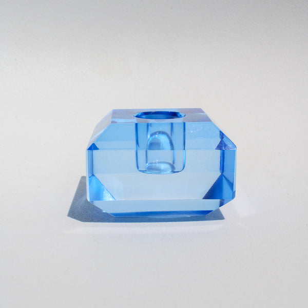 Square Crystal Candleholder - Cobalt