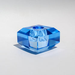 Square Crystal Candleholder - Cobalt