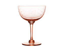 Star Etched Champagne Coupes, Set of 4 - Rose Pink