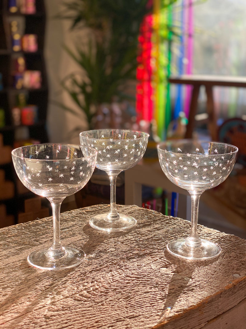 Star Etched Champagne Coupes, Set of 6 – House of Cardoon
