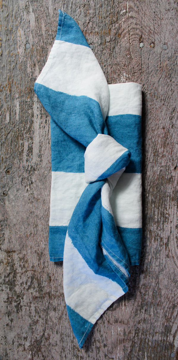 Stripe Linen Napkin - Blue