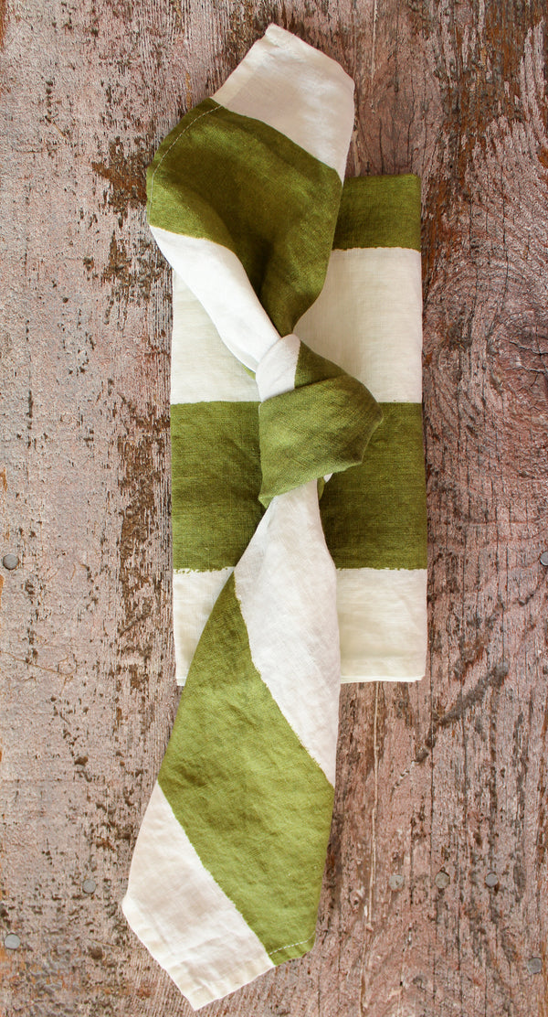 Stripe Linen Napkin - Green