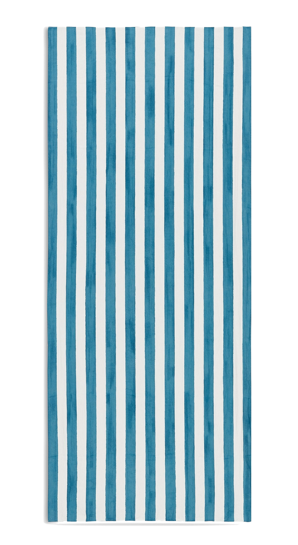 Stripe Linen Tablecloth - Sky Blue