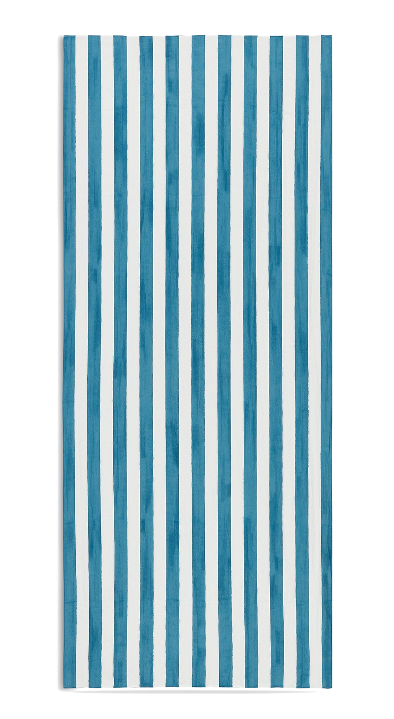 Stripe Linen Tablecloth - Sky Blue