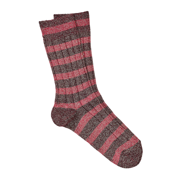 Stripe Shimmer Socks - Red