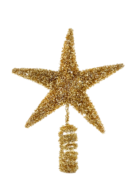 Tinsel Star Tree Topper - Gold