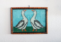 Vintage Embroidered Goose Art