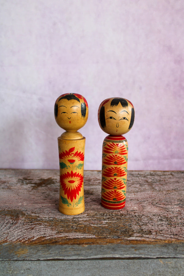 Vintage Japanese Kokeshi Dolls - Small