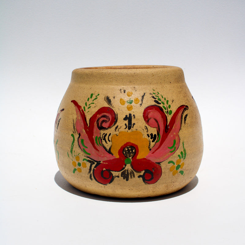 Vintage Mexican Pot with Multi Color Motif