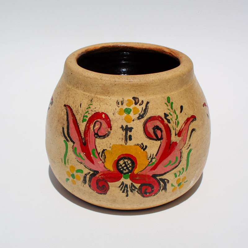 Vintage Mexican Pot with Multi Color Motif