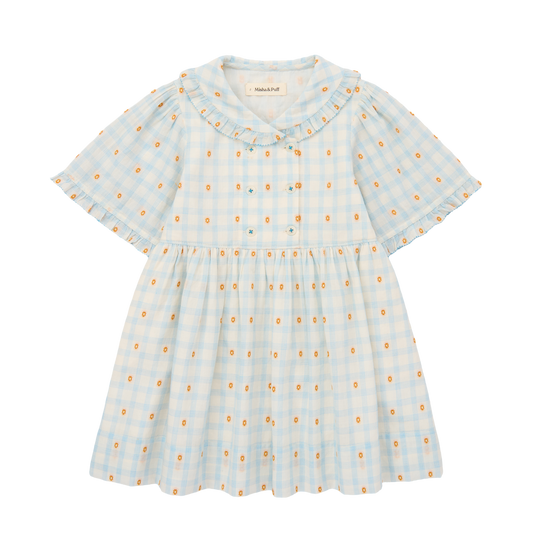 Voyage Dress - Bright Sky Blossom Plaid