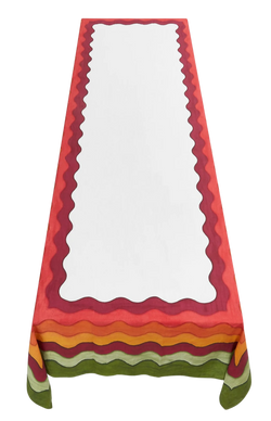 Earthy Rainbow Linen Tablecloth