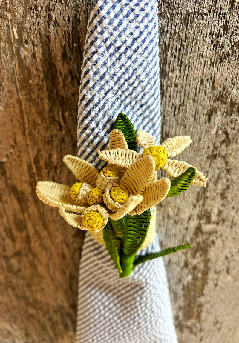 Woven Napkin Ring - Calla Lily