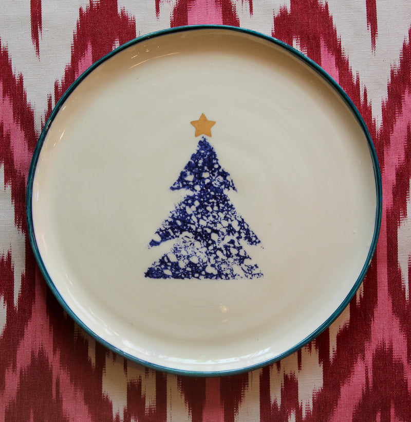 XMAS TREE PLATE - Purple Rim