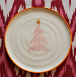 XMAS TREE PLATE - Orange Rim