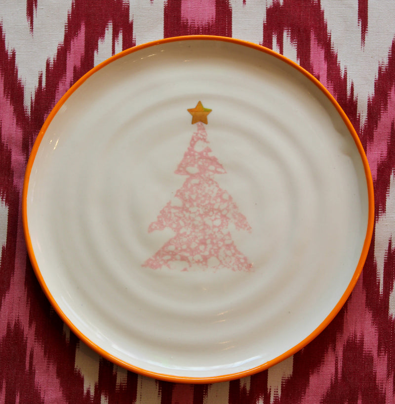 XMAS TREE PLATE - Purple Rim
