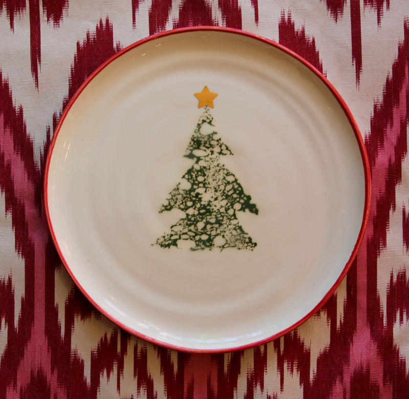XMAS TREE PLATE - Purple Rim