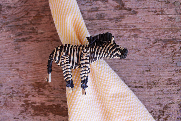 Woven Napkin Ring - Zebra
