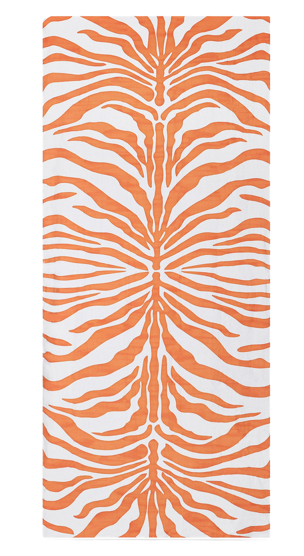 Zebra Linen Tablecloth - Orange