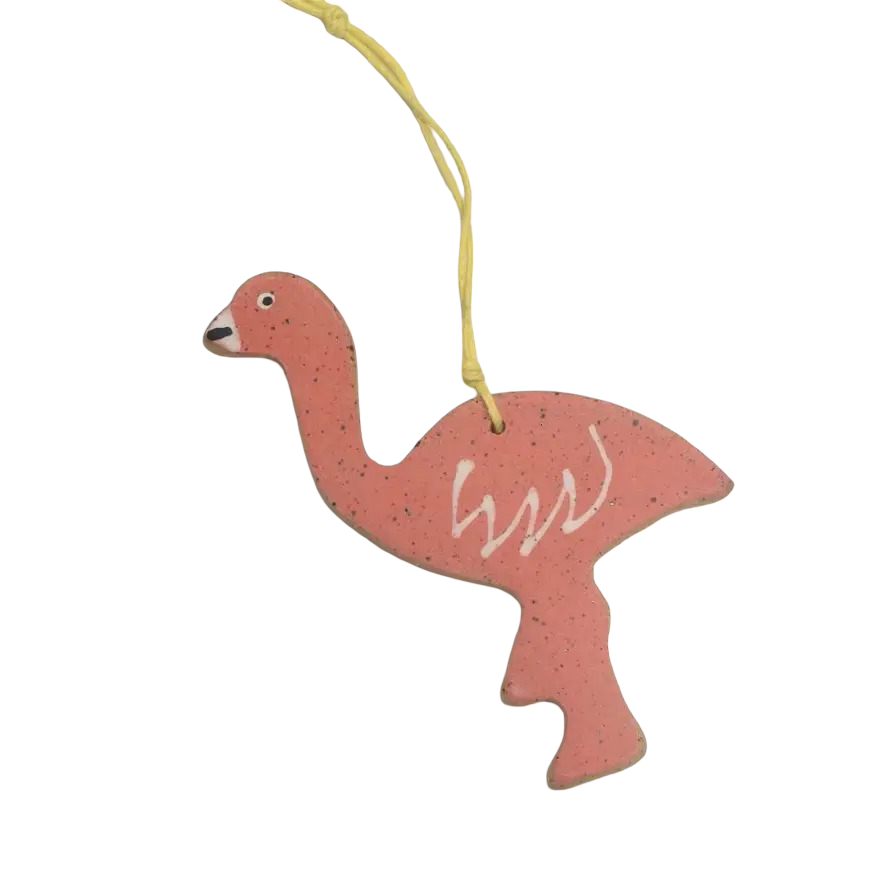 Ceramic Flamingo Ornament