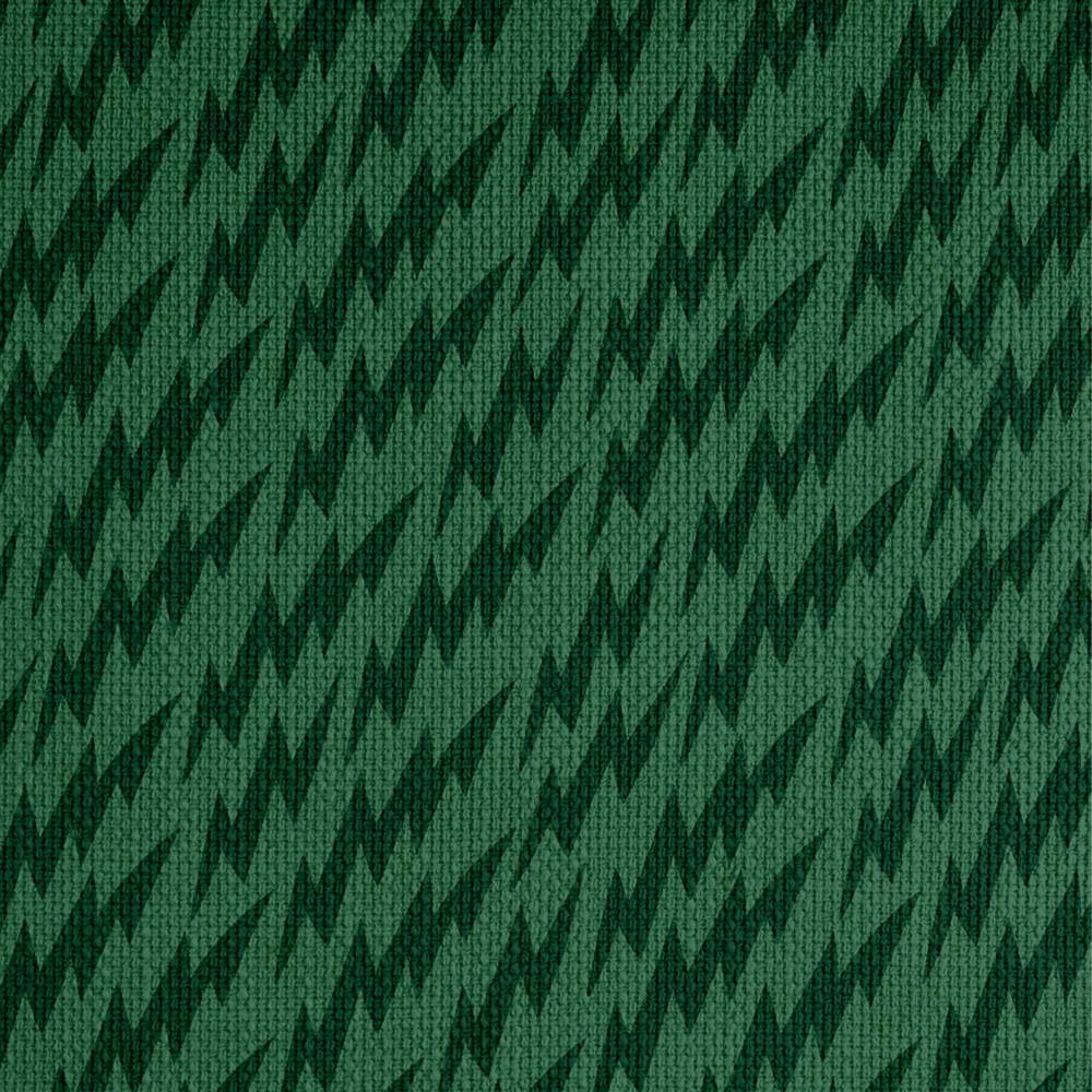 Mid Century Upholstered Settee  - Ottoline Green Lightning Bolt Fabric