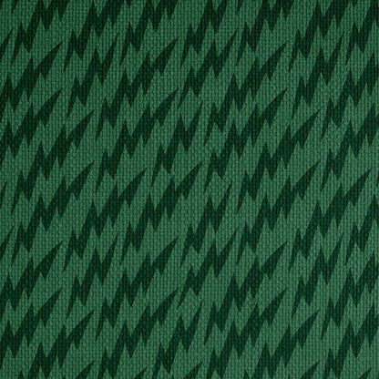 Mid Century Upholstered Settee  - Ottoline Green Lightning Bolt Fabric