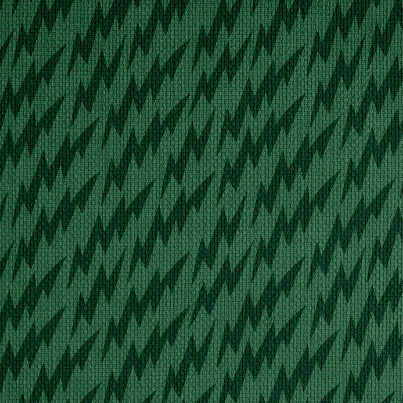 Mid Century Upholstered Settee  - Ottoline Green Lightning Bolt Fabric