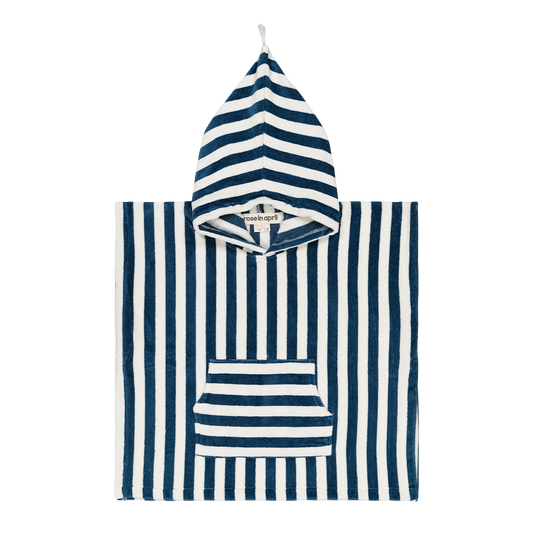Striped Towel Poncho - Blue Midnight