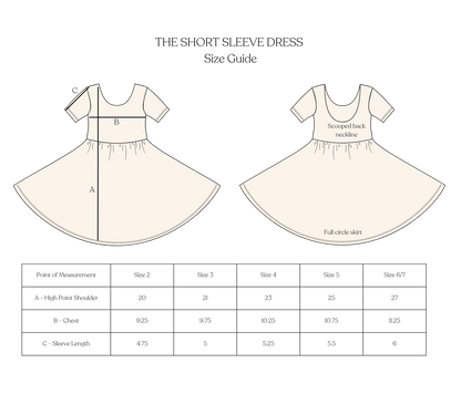 Short Sleeve Twirl Dress - Tangerines