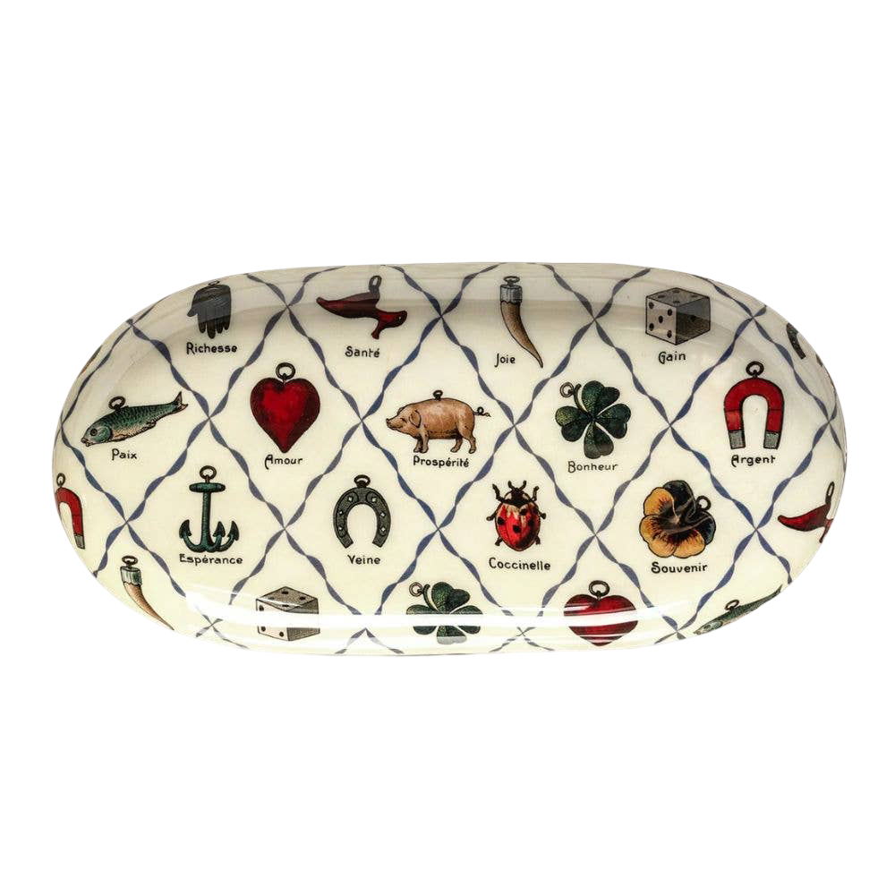 Oval Enamel Tray - Charms