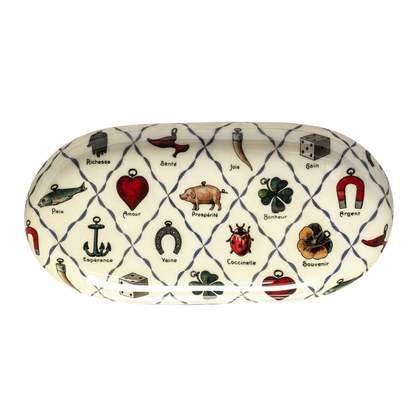 Oval Enamel Tray - Charms