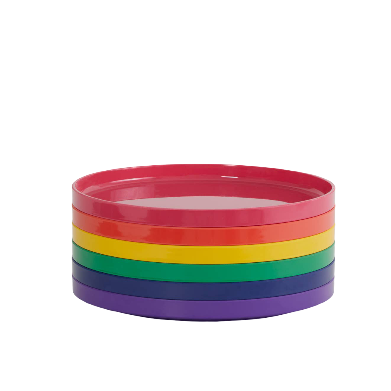 Rainbow Stackable Large Plates - Set of 6