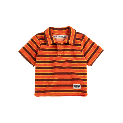 Striped Brick Terry Cloth Baby Polo