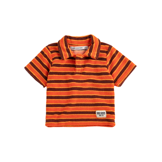 Striped Brick Terry Cloth Baby Polo