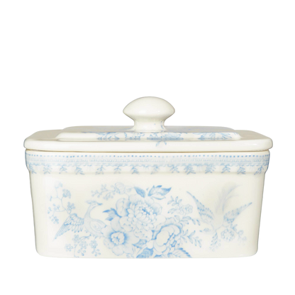 Blue Asiatic Pheasants Butter Dish
